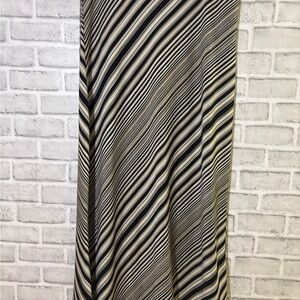 Jules & Leopold Diagonal Striped Maxi Skirt in Black and Cream, size large
